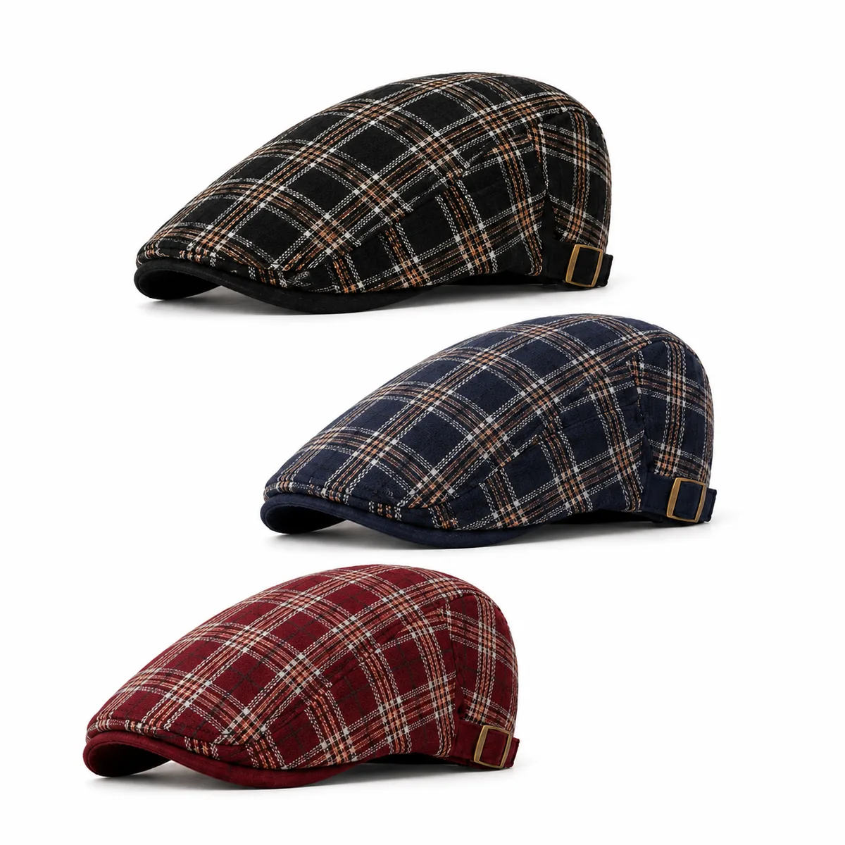 Vintage Plaid Ivy Flat Cap